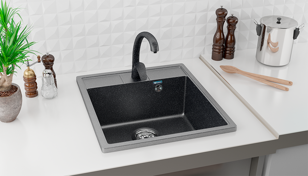 Кухонная мойка 45х50см графит ULGRAN Classic U-406-342