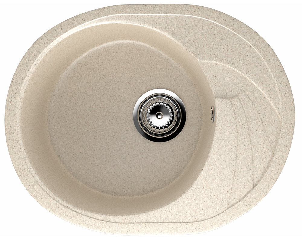 Кухонная мойка с крылом 58х47см бежевая ULGRAN Classic U-403-328
