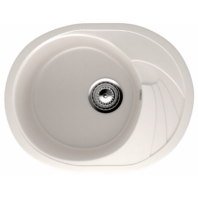 Кухонная мойка с крылом 58х47см белая ULGRAN Classic U-403-331