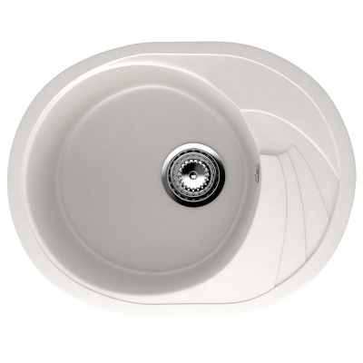 Кухонная мойка с крылом 58х47см ультра белая ULGRAN Classic U-403-341