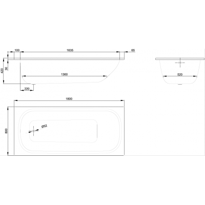 Ванна 180x80x42см BetteForm белого цвета, с шумоизоляцией, с покрытием BetteGlasur® Plus