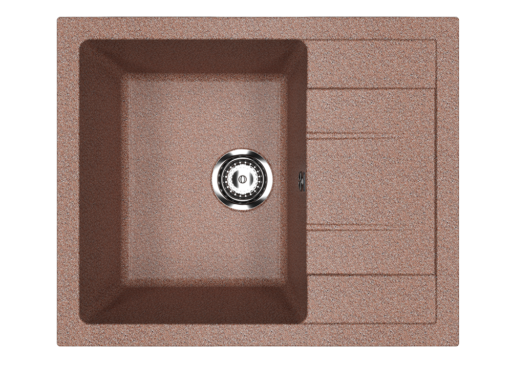 Кухонная мойка с крылом 61х50см терракот ULGRAN Classic U-607-307