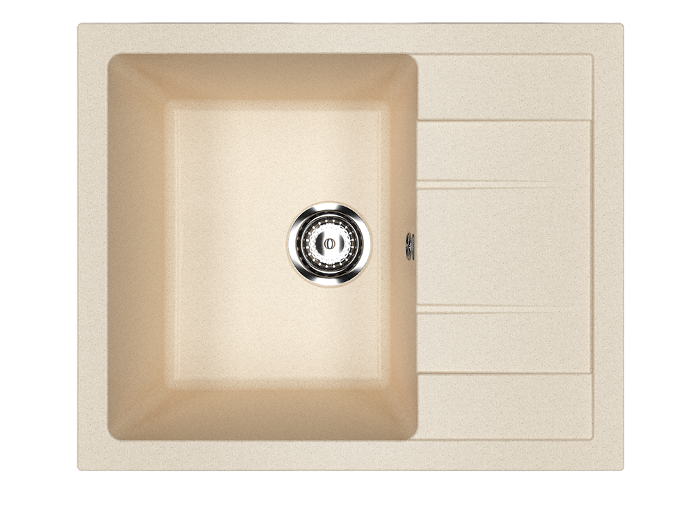 Кухонная мойка с крылом 61х50см бежевая ULGRAN Classic U-607-328