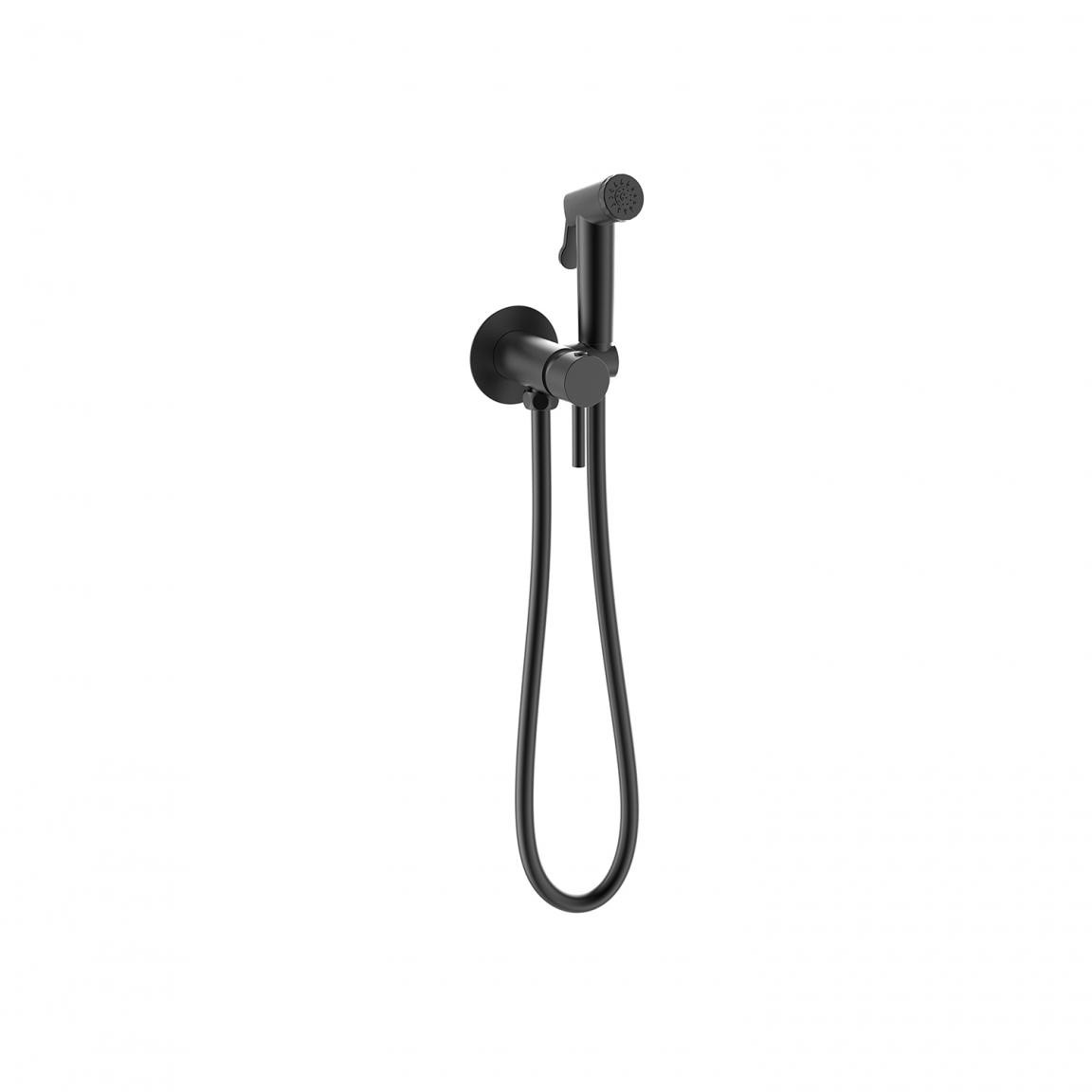 Смеситель с гигиеническим душем Bravat D9151BW-ENG, черный матовый, шланг 150см