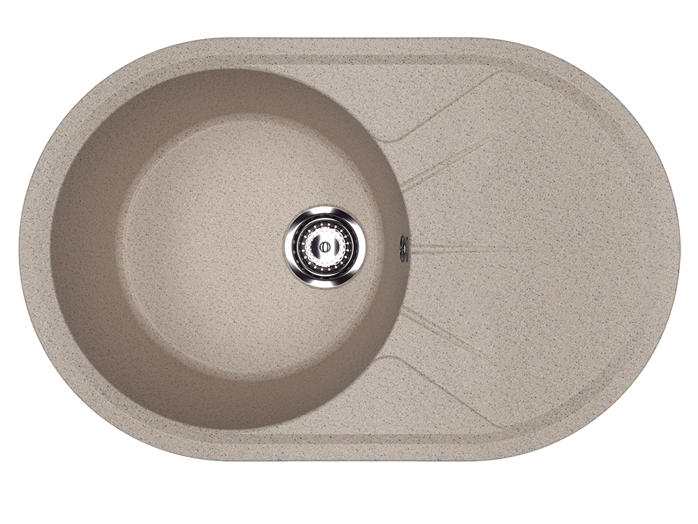 Кухонная мойка с крылом 75х48см песочная ULGRAN Classic U-503-302