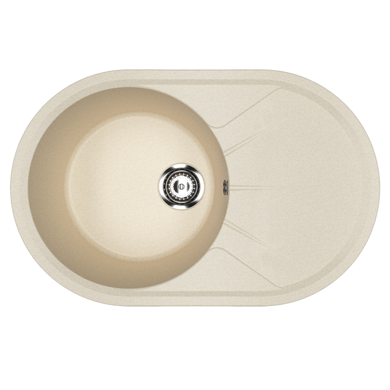 Кухонная мойка с крылом 75х48см бежевая ULGRAN Classic U-503-328