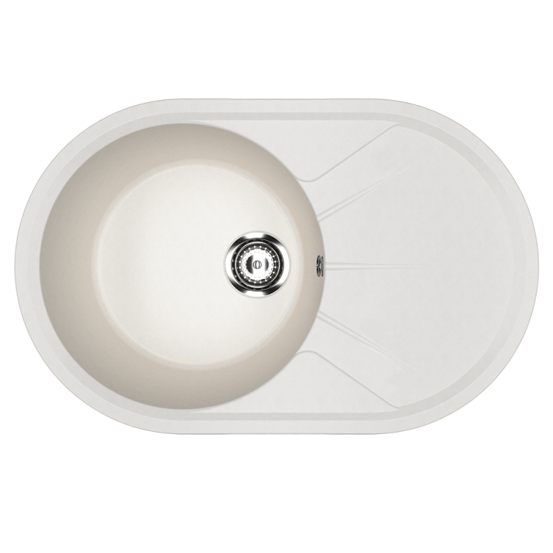 Кухонная мойка с крылом 75х48см ультра белая ULGRAN Classic U-503-341