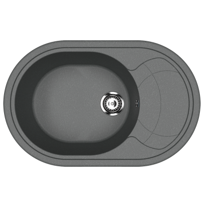 Кухонная мойка с крылом 75х50см антрацит ULGRAN Classic U-610-343
