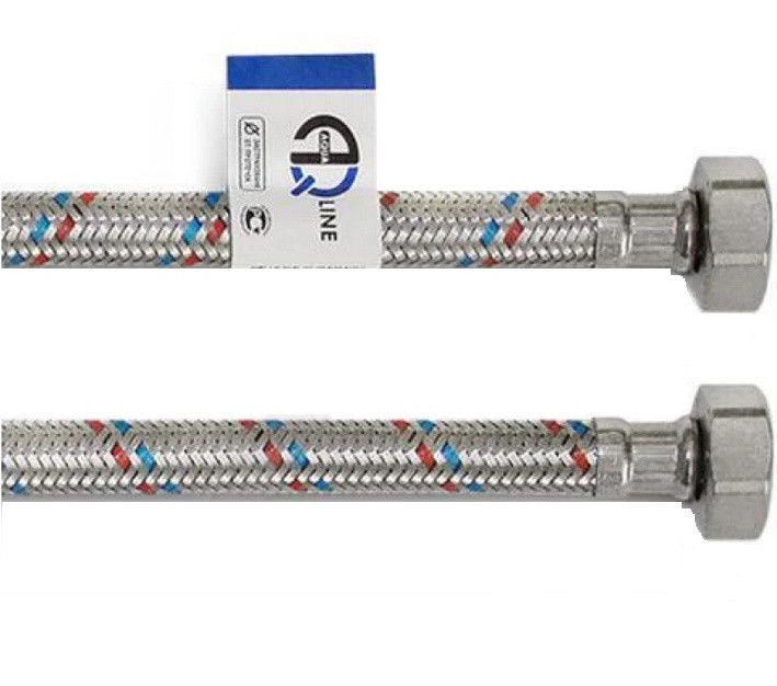 Подводка гибкая для воды нержавеющая оплетка 1/2" г-г 0.6м AQUALINE 01415