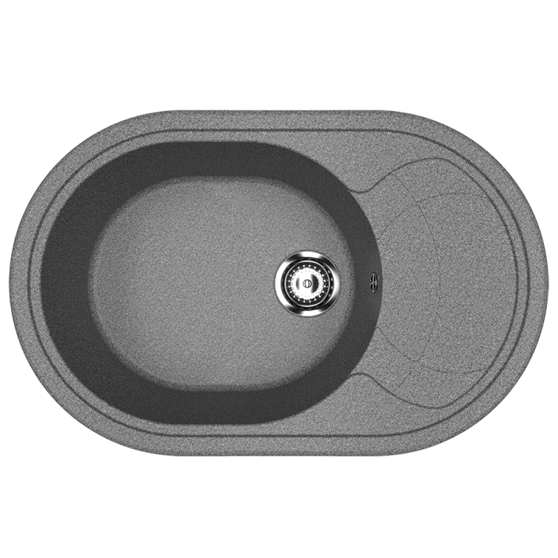 Кухонная мойка с крылом 75х50см графит ULGRAN Classic U-610-342