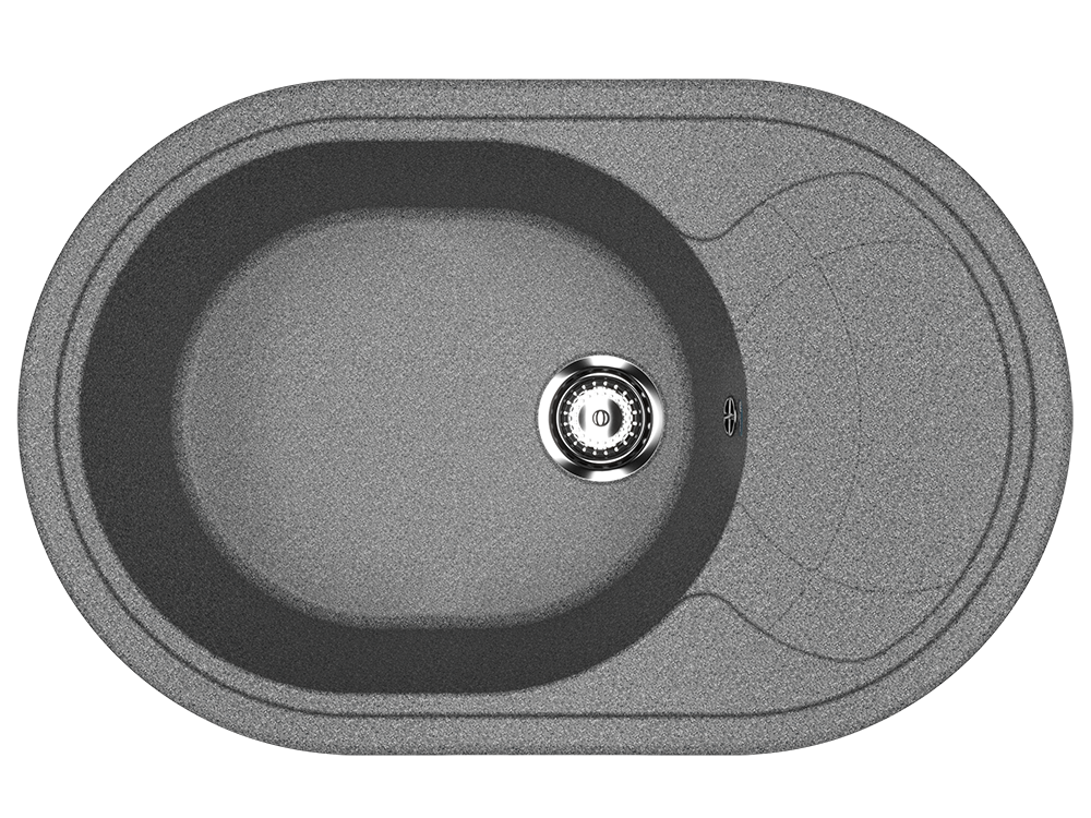 Кухонная мойка с крылом 75х50см графит ULGRAN Classic U-610-342
