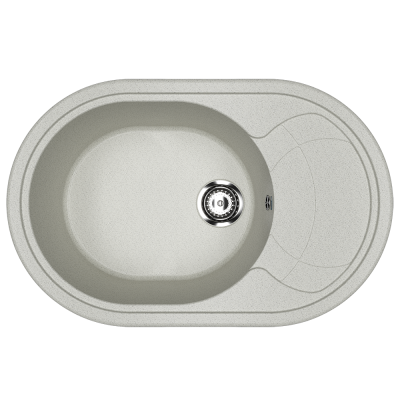 Кухонная мойка с крылом 75х50см серая ULGRAN Classic U-610-310