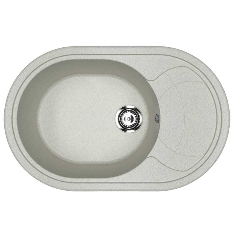 Кухонная мойка с крылом 75х50см серая ULGRAN Classic U-610-310