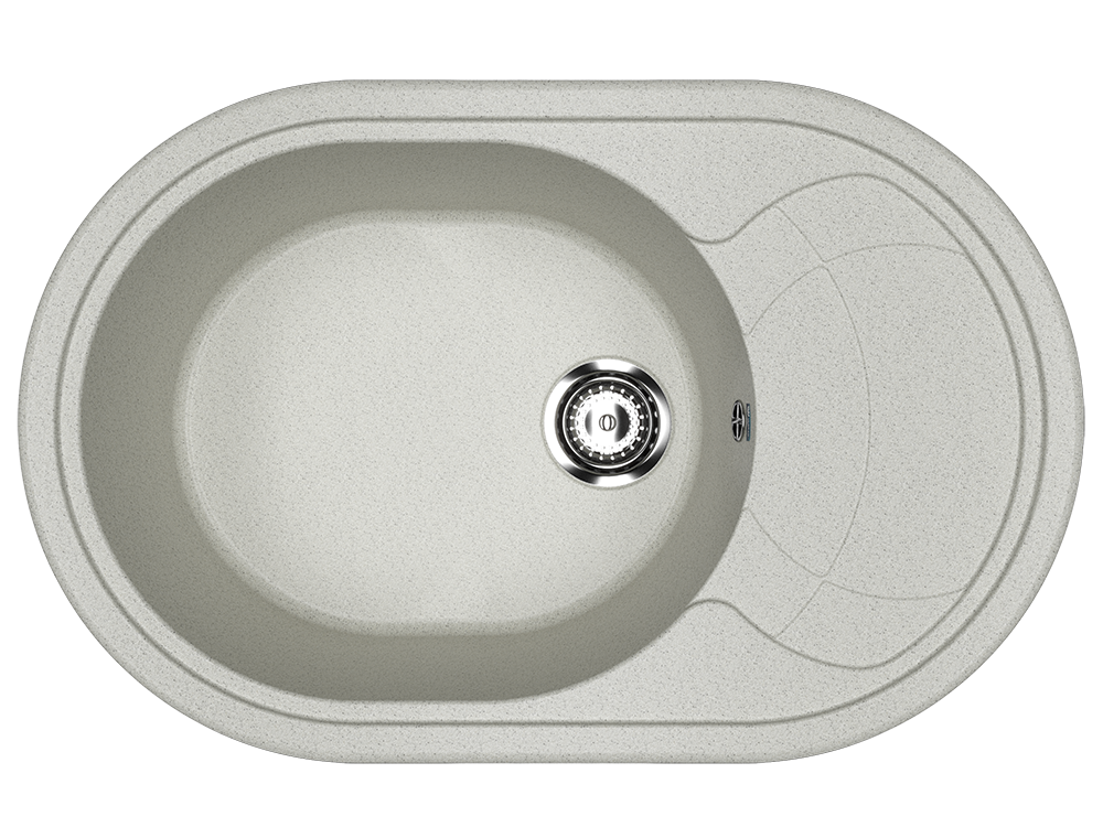 Кухонная мойка с крылом 75х50см серая ULGRAN Classic U-610-310