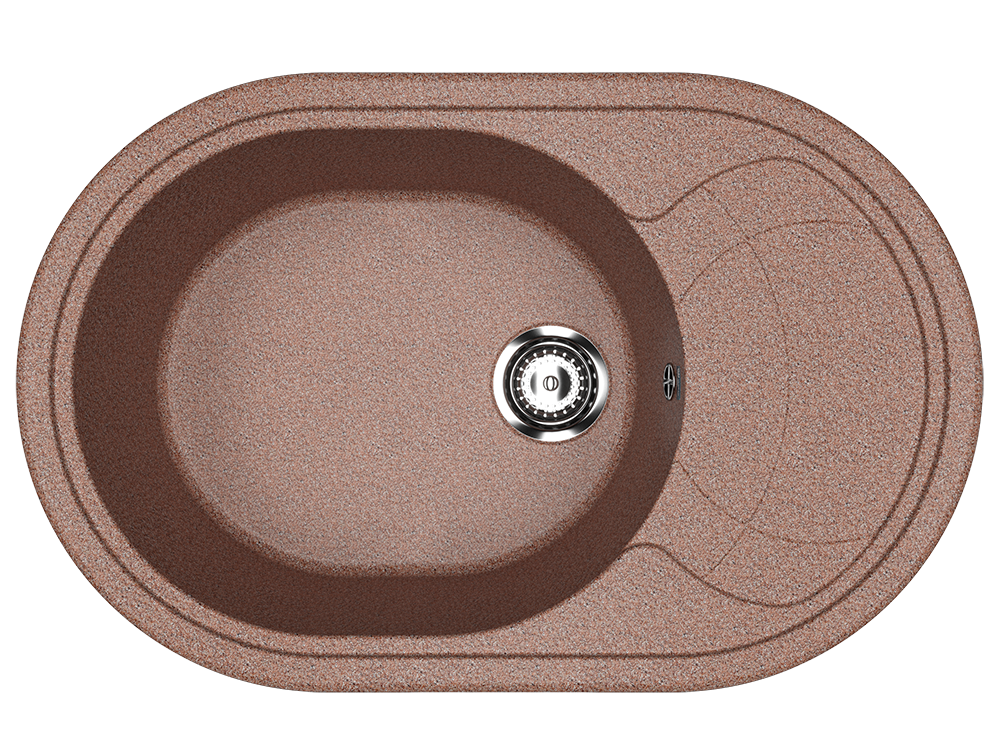 Кухонная мойка с крылом 78х50см терракот ULGRAN Classic U-610-307