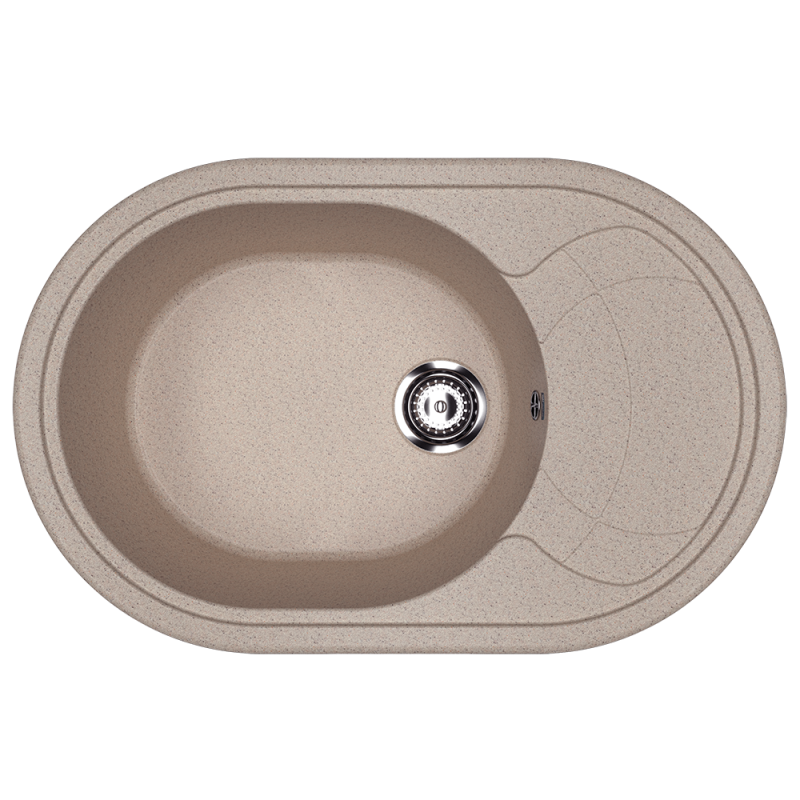 Кухонная мойка с крылом 78х50см песочная ULGRAN Classic U-610-302