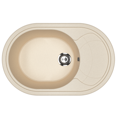 Кухонная мойка с крылом 78х50см бежевая ULGRAN Classic U-610-328