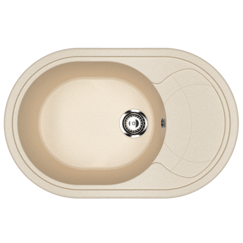 Кухонная мойка с крылом 78х50см бежевая ULGRAN Classic U-610-328