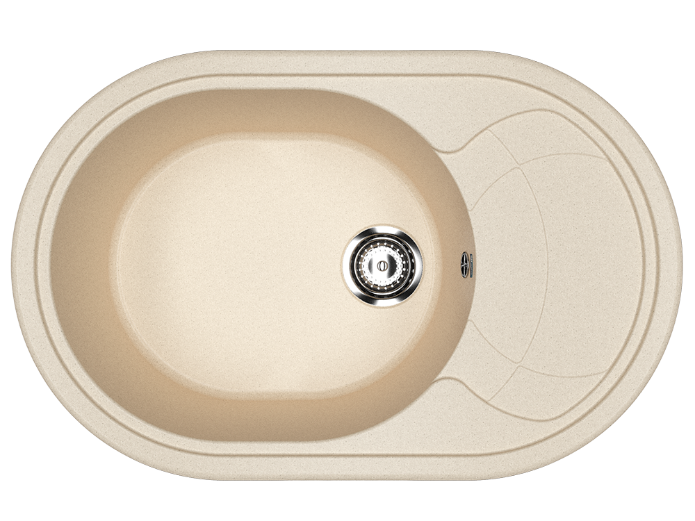 Кухонная мойка с крылом 78х50см бежевая ULGRAN Classic U-610-328