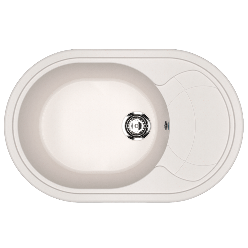 Кухонная мойка с крылом 78х50см белая ULGRAN Classic U-610-331