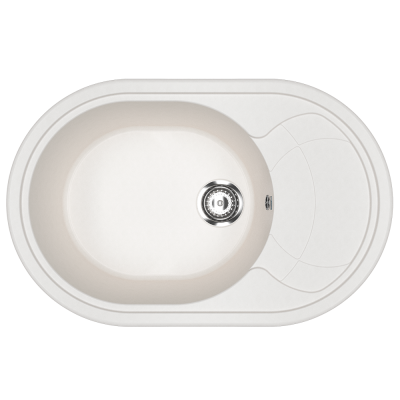 Кухонная мойка с крылом 78х50см ультра белая ULGRAN Classic U-610-341