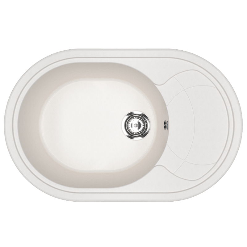 Кухонная мойка с крылом 78х50см ультра белая ULGRAN Classic U-610-341