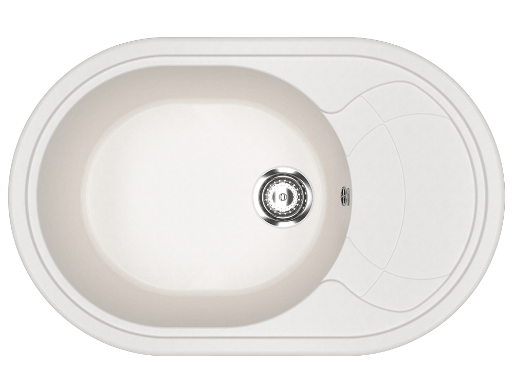 Кухонная мойка с крылом 78х50см ультра белая ULGRAN Classic U-610-341