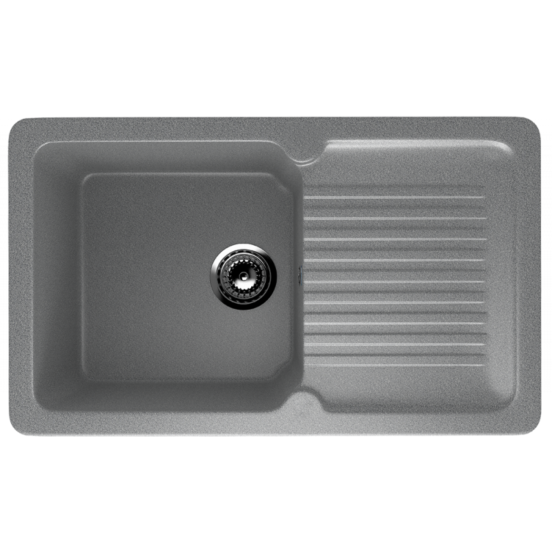 Кухонная мойка с крылом 77х50см темно-серая ULGRAN Classic U-506-309