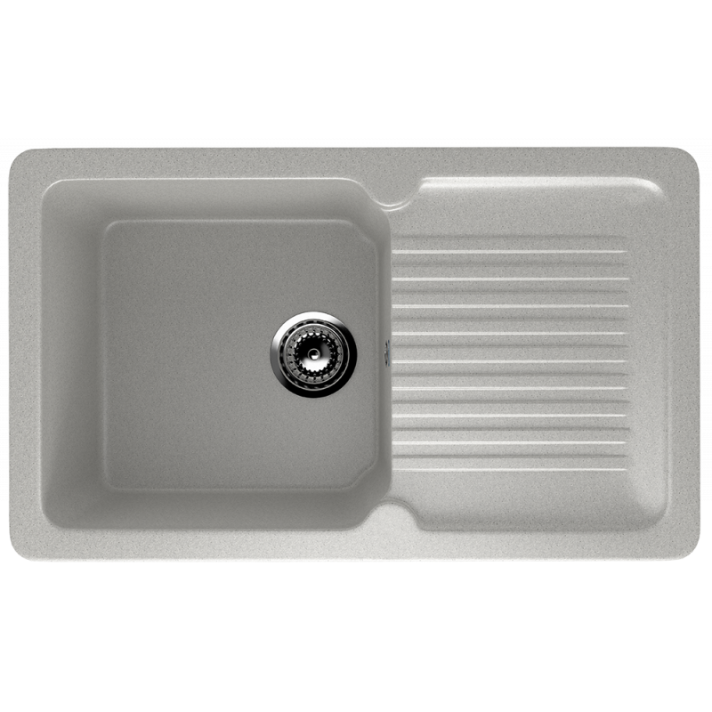 Кухонная мойка с крылом 77х50см серая ULGRAN Classic U-506-310