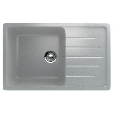 Кухонная мойка с крылом 75х50см серая ULGRAN Classic U-400-310