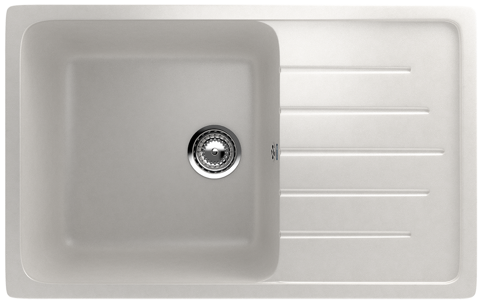 Кухонная мойка с крылом 75х50см ультра белая ULGRAN Classic U-400-341