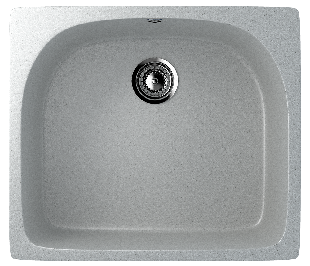 Кухонная мойка с крылом 59х51см серая ULGRAN Classic U-408-310