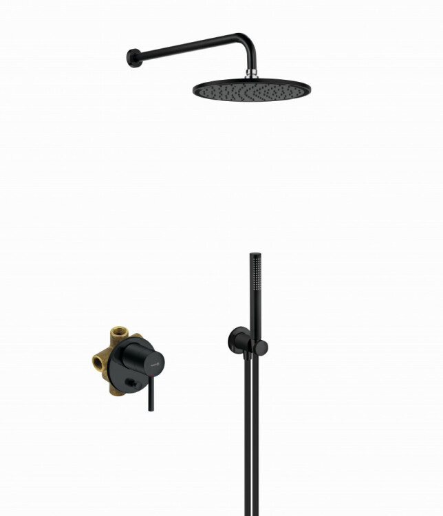 Душевой комплект Kludi Bozz Black 7 в 1, цвет-черный матовый