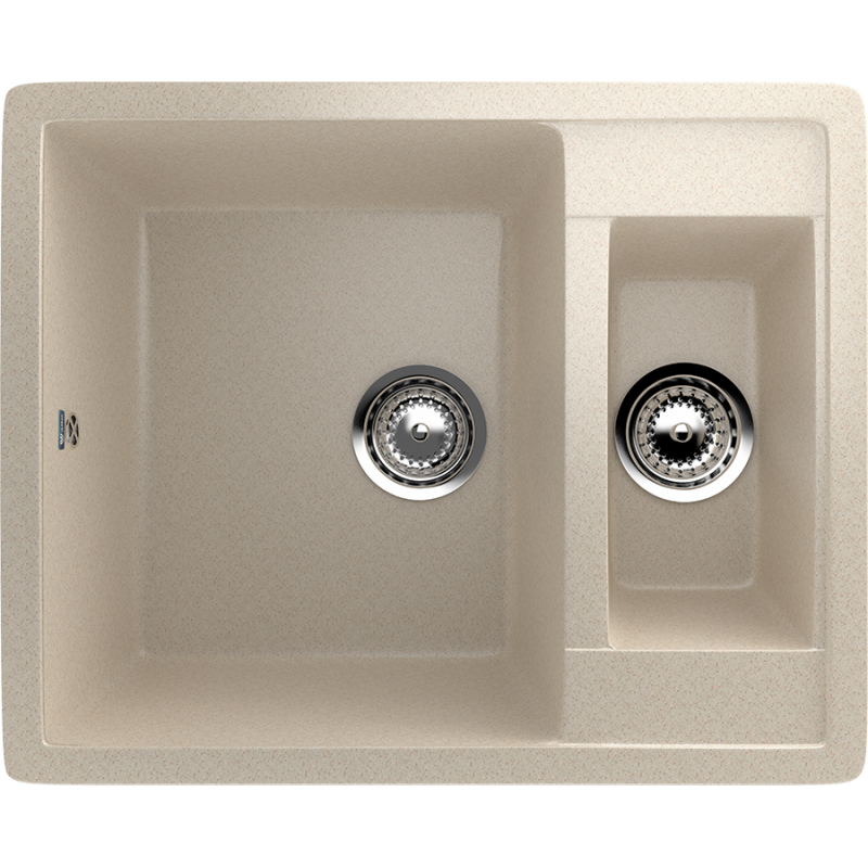 Кухонная мойка двухсекционная 60х50см бежевая ULGRAN Classic U-106-328