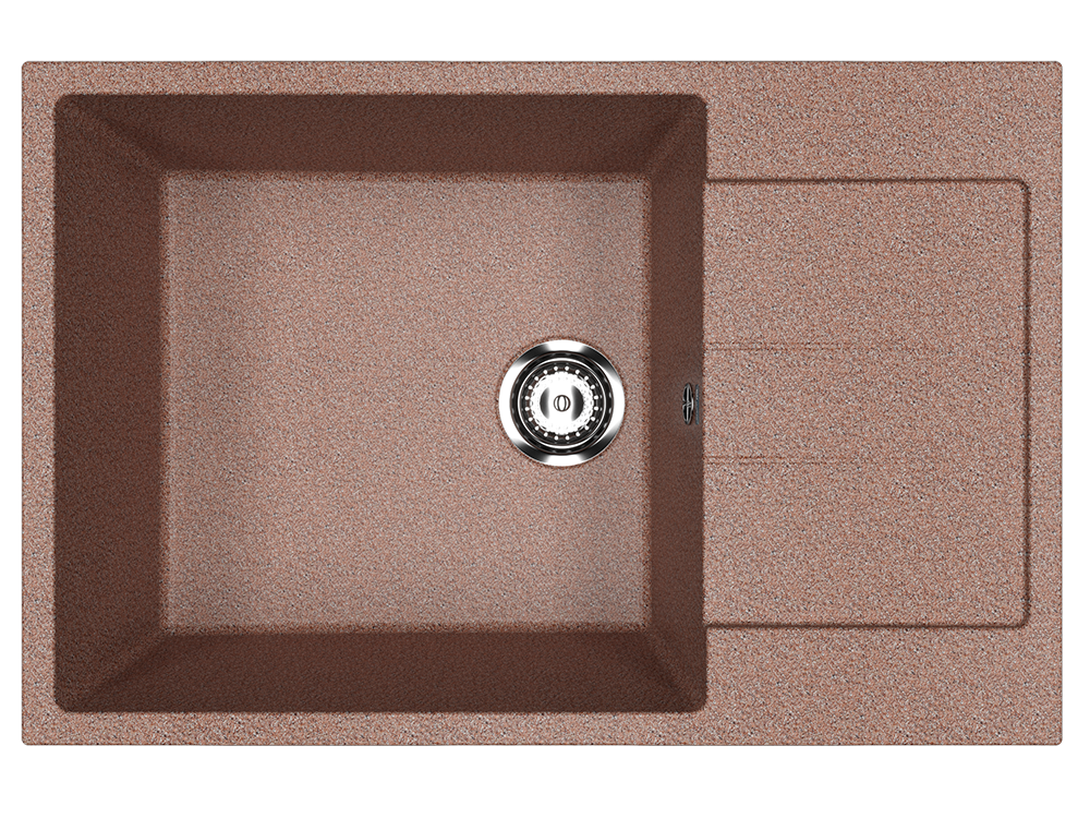 Кухонная мойка с крылом 76х50см терракот ULGRAN Classic U-602-307
