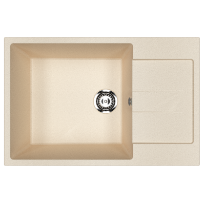 Кухонная мойка с крылом 76х50см бежевая ULGRAN Classic U-602-328
