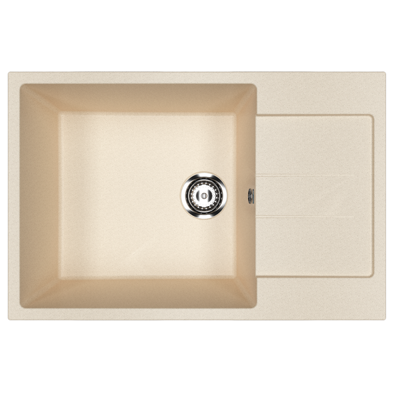 Кухонная мойка с крылом 76х50см бежевая ULGRAN Classic U-602-328