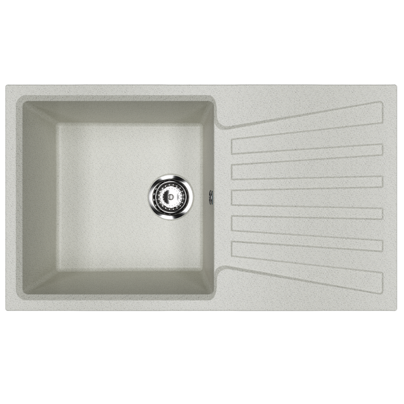 Кухонная мойка с крылом 83х48см серая ULGRAN Classic U-703-310