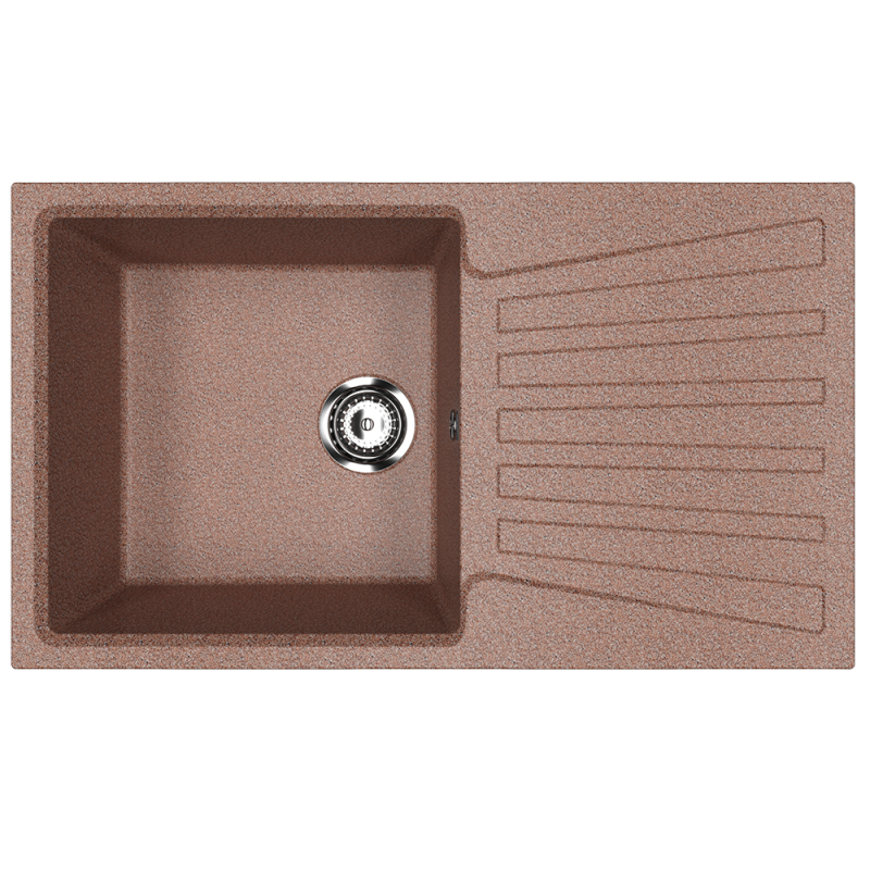 Кухонная мойка с крылом 83х48см терракот ULGRAN Classic U-703-307