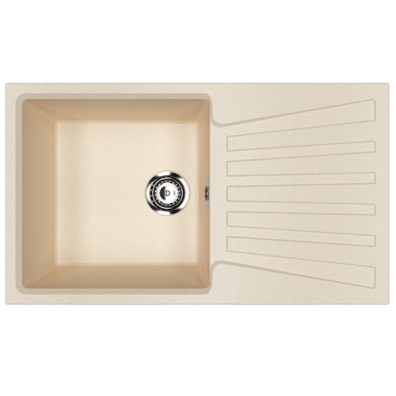 Кухонная мойка с крылом 83х48см бежевая ULGRAN Classic U-703-328