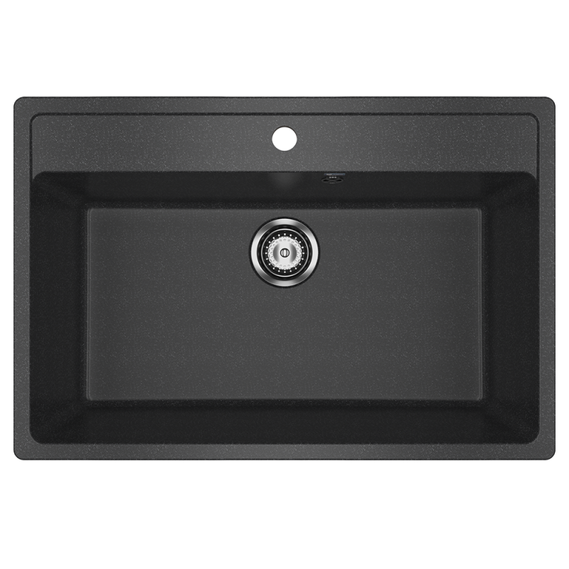 Кухонная мойка 76х51см черная ULGRAN Classic U-600-308