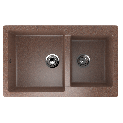 Кухонная мойка двухсекционная 77х50см терракот ULGRAN Classic U-505-307