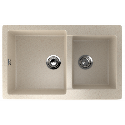 Кухонная мойка двухсекционная 77х50см бежевая ULGRAN Classic U-505-328