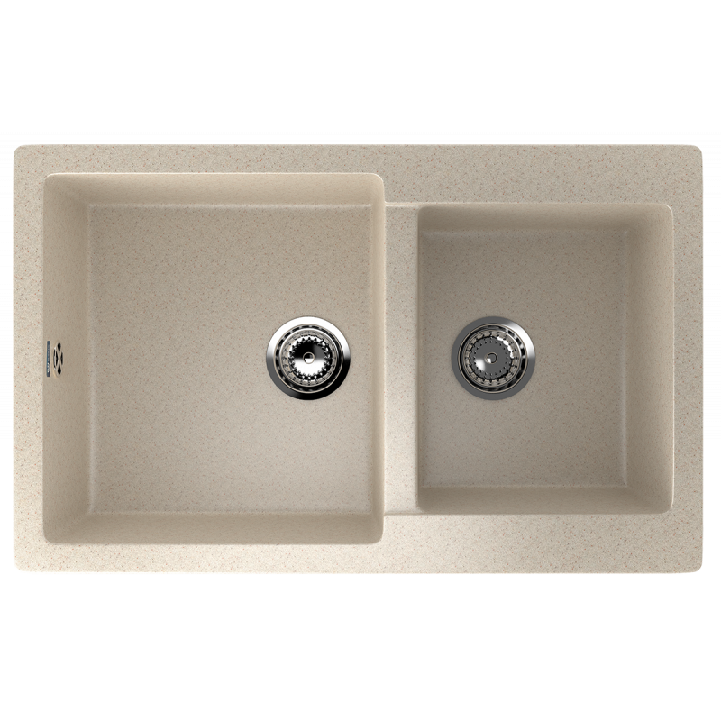 Кухонная мойка двухсекционная 77х50см бежевая ULGRAN Classic U-505-328
