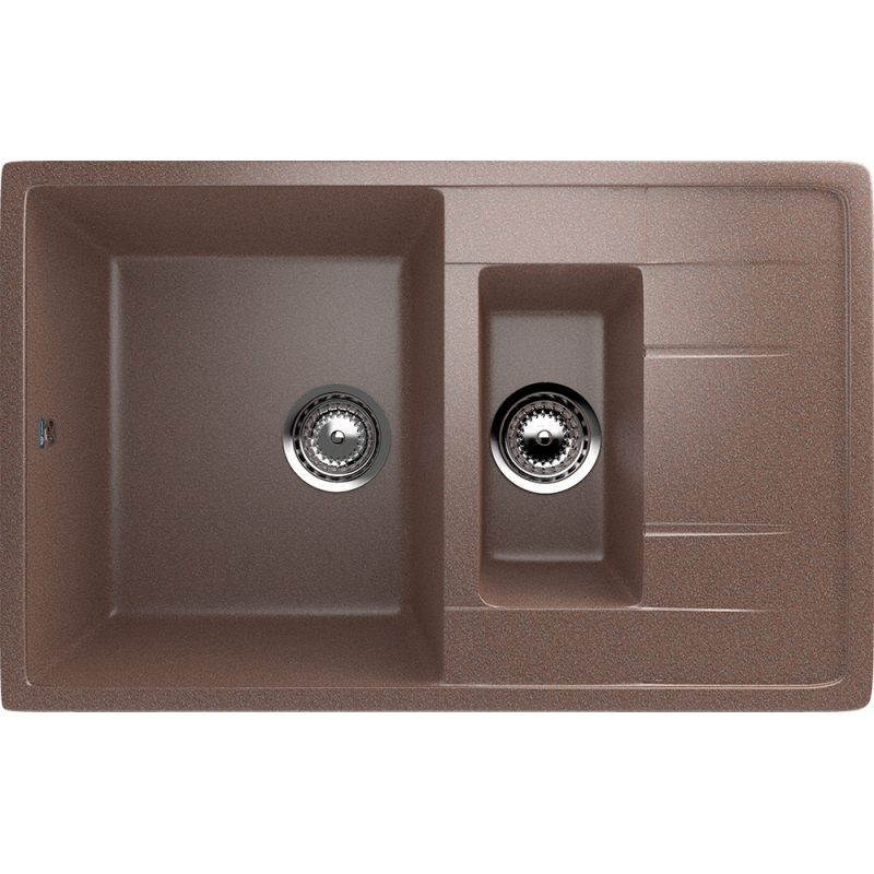 Кухонная мойка двухсекционная 77х50см терракот ULGRAN Classic U-205-307