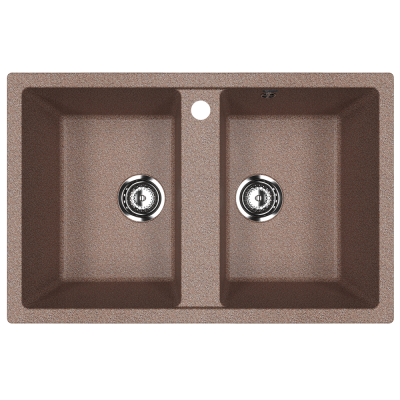 Кухонная мойка двухсекционная 77х50см терракот ULGRAN Classic U-608-307