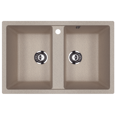 Кухонная мойка двухсекционная 77х50см песочная ULGRAN Classic U-608-302