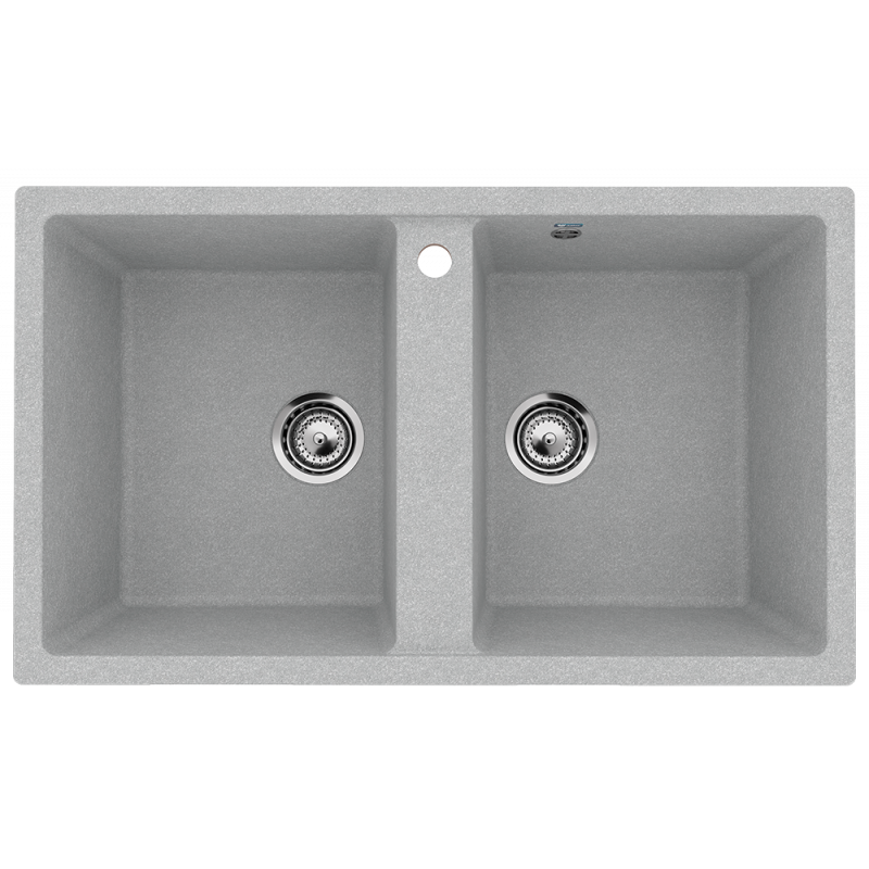 Кухонная мойка двухсекционная 86х51см серая ULGRAN Classic U-708-310