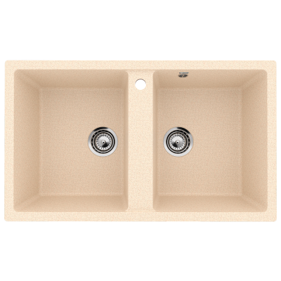 Кухонная мойка двухсекционная 86х51см бежевая ULGRAN Classic U-708-328
