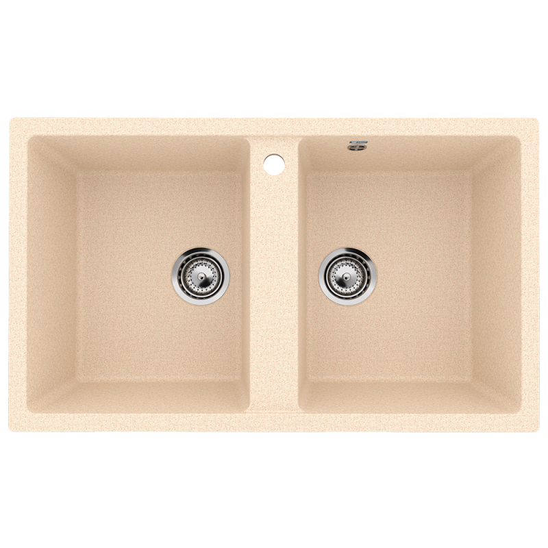 Кухонная мойка двухсекционная 86х51см бежевая ULGRAN Classic U-708-328